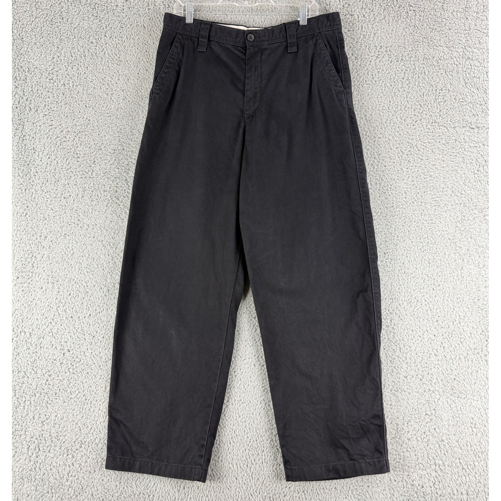 Uniqlo U Chino Pants Mens 33 Black Wide Leg Christophe Lemaire 487636 Trousers